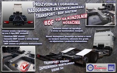 BDF system, containers, world transport
