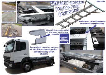 Auxiliary chassis for bad road conditions